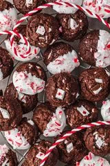 Chewy Mini Chocolate Peppermint Bark Cookies