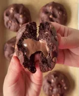 Nutella Stuffed Double Chocolate Cookies