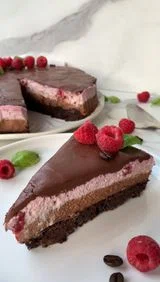 Raspberry Mocha Mousse Cake