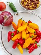 Vegan Mini Sweet Pepper Nachos