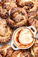Salted Soft Pretzels with Cheese Dip