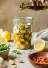 Marinated Mozzarella Balls with Basil & Lemon