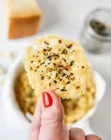 Everything Bagel Baked Parmesan Crisps