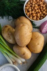 Dill Potato Salad with Chickpeas and Cottage Cheese Dressing