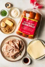 Baked Brown Sugar Ham and Cheese Sliders