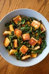 Sautéed Kale with Pan Fried Paneer