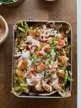 Crispy Chicken Burger Bowl with Loaded Fries