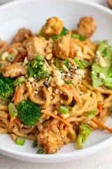 Peanut Tofu Noodles with Veggies