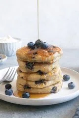 Blueberry Greek Yogurt Pancakes with Oat Flour