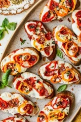 Super Easy Pepperoni Pizza Crostini