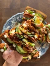 Crispy Tempura Shrimp Sushi Pizza