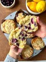 Bakery-Style Lemon Blueberry Muffin