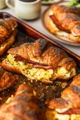 Sheet Pan Bacon, Egg, and Cheese Croissant Sandwiches