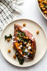 Chickpea Stuffed Sweet Potatoes