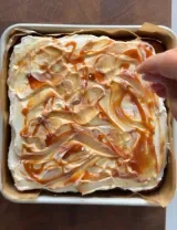 Cinnamon Roll Banana Bread Cake with Caramel Sauce