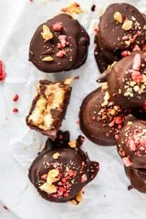 Chocolate Covered PB&J Banana Bites