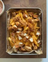 Crispy Chicken Burger Bowl with Loaded Fries