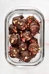 Chocolate Covered PB&J Banana Bites