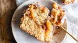 Brown Butter Peach Fritter Cake With Vanilla Glaze