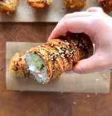 Crispy Sushi Burrito with Salmon