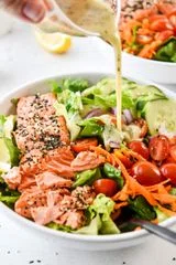 Everything Bagel Baked Salmon Salad Bowls