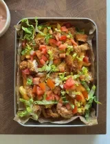 Crispy Chicken Burger Bowl with Loaded Fries
