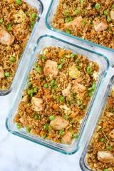 Meal Prep Chicken Quinoa Fried “Rice” Bowls