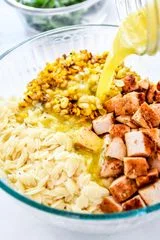 Lemony Chicken and Corn Orzo Salad
