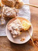 Brown Butter Peach Coffee Cake with Vanilla Bean Crumb