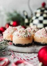 Mini Peppermint Bark Cheesecakes