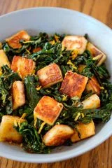 Sautéed Kale with Pan Fried Paneer
