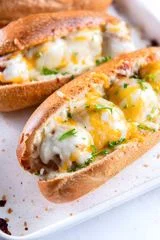 Crockpot BBQ Meatball Subs