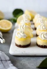 Mini Lemon Cheesecakes with Gingersnap Crust