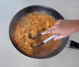 Gochujang Spaghetti with Fresh Mozzarella