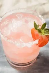 Strawberry Margarita on the Rocks