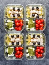DIY Chicken Pesto Pasta Skewers Meal Prep