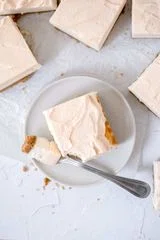 Vanilla Cheesecake Bars with Caramel Mousse