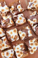S’mores Cookie Bars with Brown Butter and Toasted Marshmallows