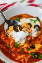 Crockpot Chicken Enchilada Casserole