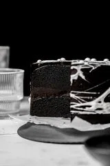 Black Cocoa Spider Web Cake