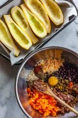 Southwestern Stuffed Summer Squash