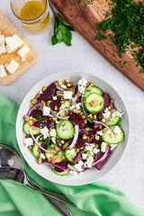 Beets and Cucumber Salad with White Beans