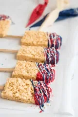 Chocolate Covered Rice Krispy Treat Flags
