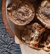 Brown Butter Gingerbread Muffins with Cream Cheese Swirl