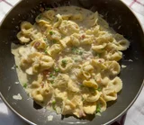 Creamy Tortellini with Pancetta & Peas