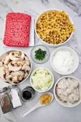 Easy Ground Beef Stroganoff Casserole