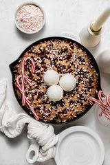 Candy Cane Chocolate Chip Cookie Skillet