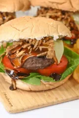 Bourbon Burger with Crispy Onions