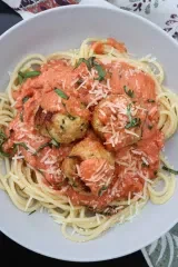 Spaghetti and Chicken Parmesan Meatballs
