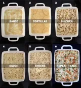 Chicken Enchilada Casserole with Creamy Salsa Verde